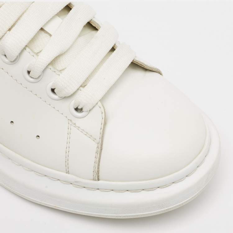 Pre Owned Alexander McQueen White Leather Oversized Sneakers Size 41