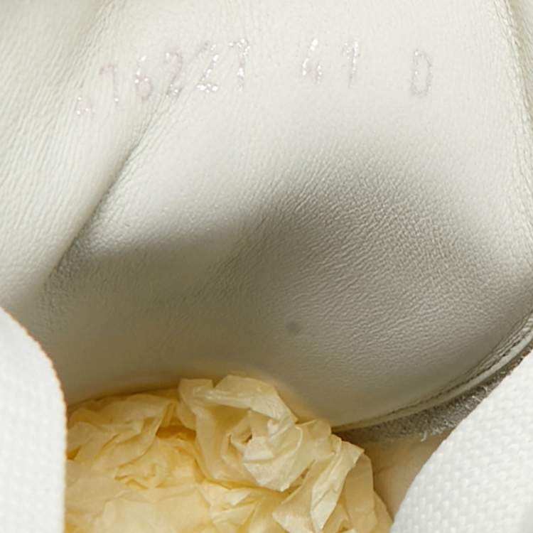 Pre Owned Alexander McQueen White/Black Leather Embroidered Larry Sneakers Size 41