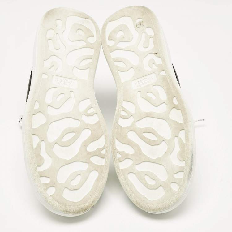 Pre Owned Alexander McQueen White/Black Leather Oversized Sneakers Size 43