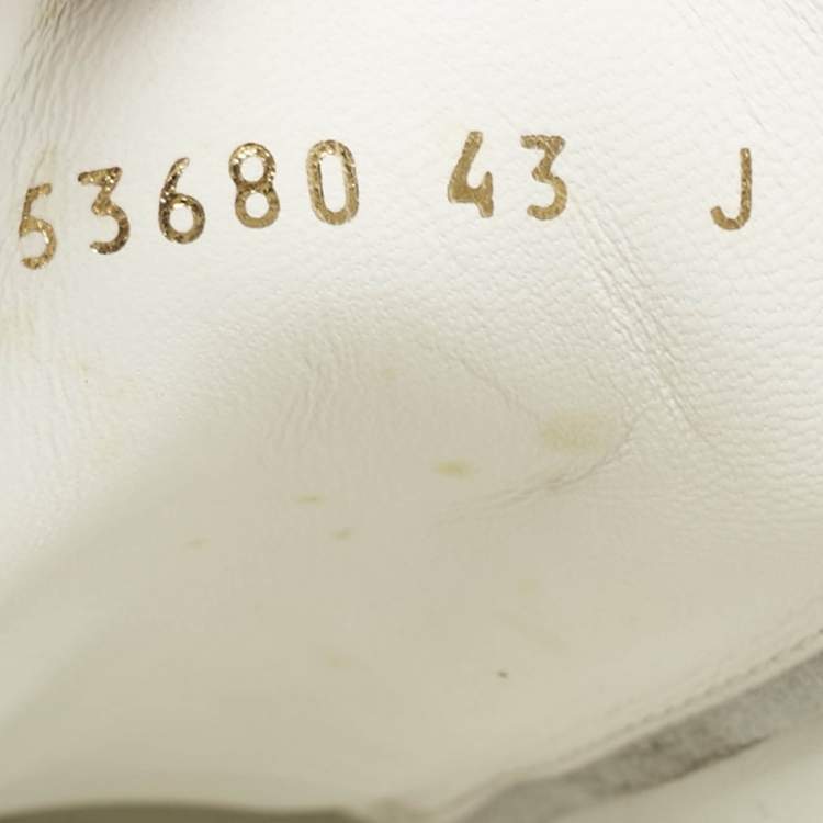 Pre Owned Alexander McQueen White/Black Leather Oversized Sneakers Size 43