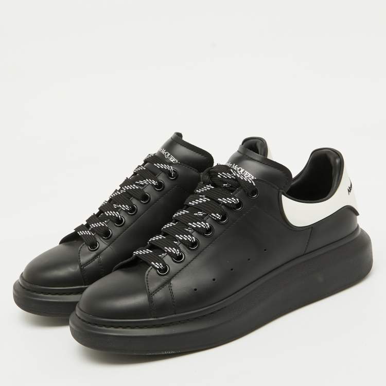 Pre Owned Alexander Mcqueen Black Leather Oversized Sneakers Size 42.5