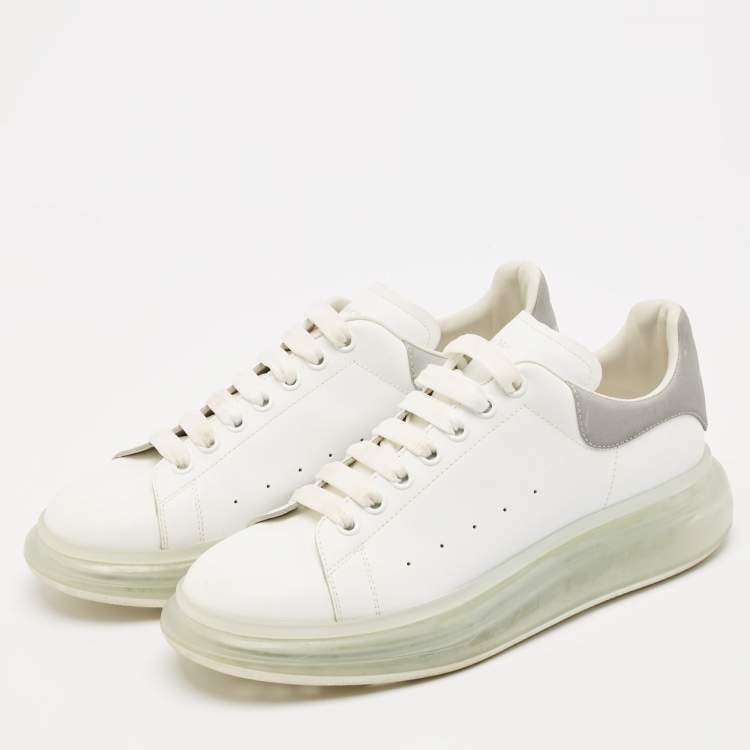 Pre Owned Alexander McQueen White Leather Oversized Lace Up Sneakers Size 44.5
