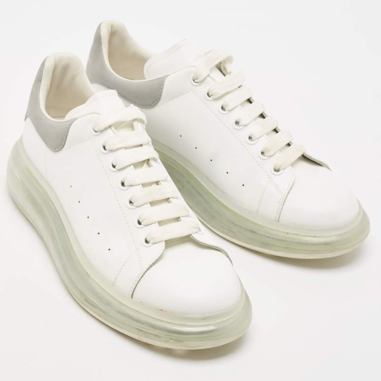 Pre Owned Alexander McQueen White Leather Oversized Lace Up Sneakers Size 44.5