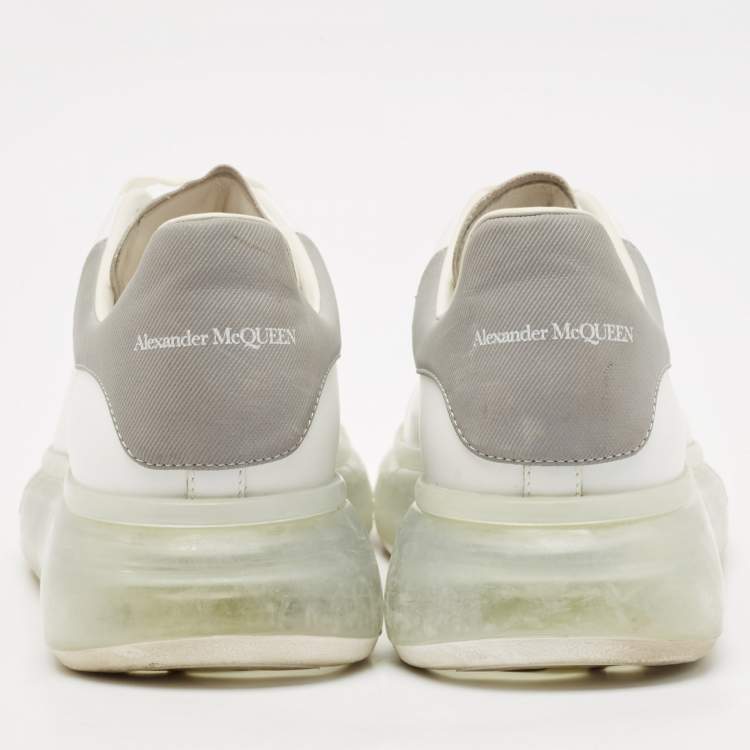 Pre Owned Alexander McQueen White Leather Oversized Lace Up Sneakers Size 44.5