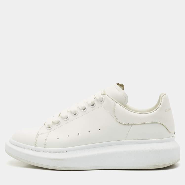 Pre Owned Alexander McQueen White Leather Oversized  Sneakers Size 42