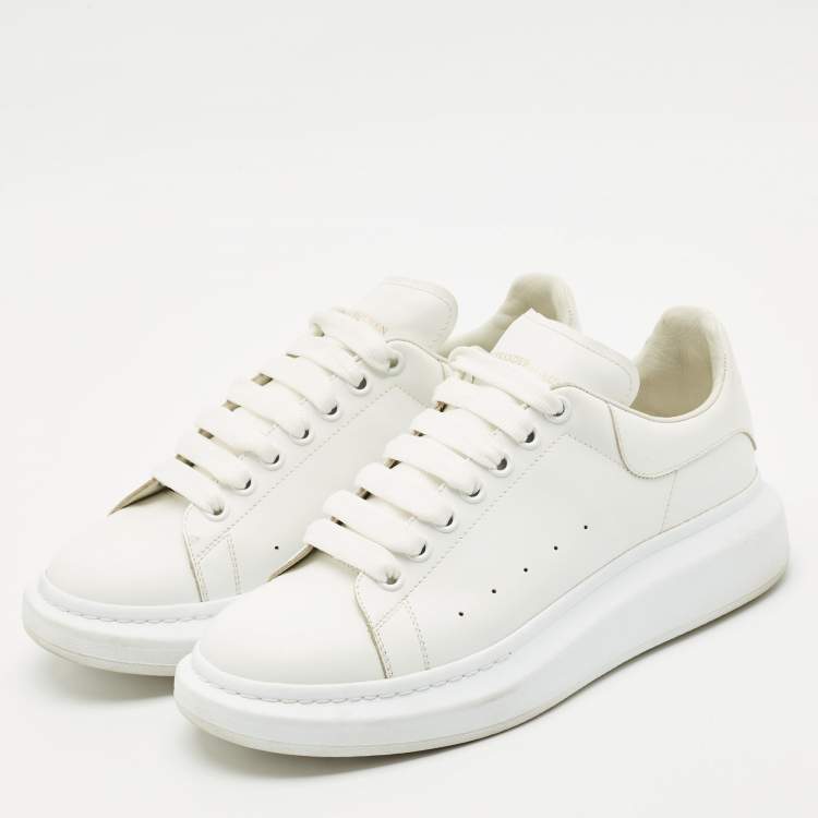Pre Owned Alexander McQueen White Leather Oversized  Sneakers Size 42