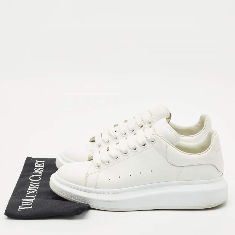 Pre Owned Alexander McQueen White Leather Oversized  Sneakers Size 42