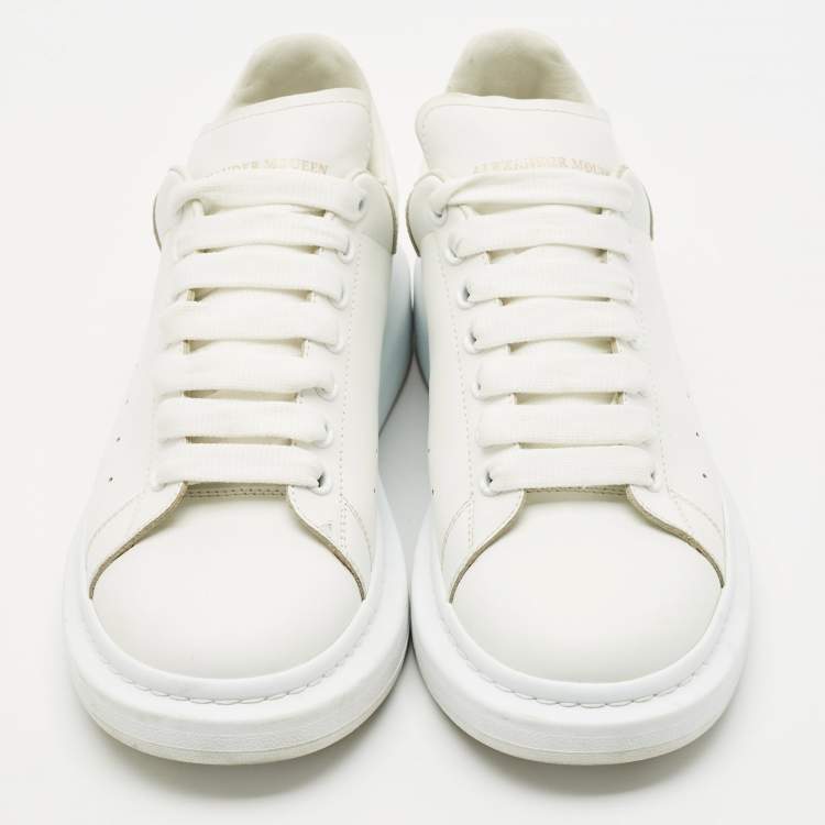 Pre Owned Alexander McQueen White Leather Oversized  Sneakers Size 42