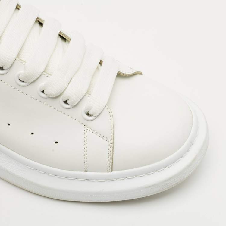 Pre Owned Alexander McQueen White Leather Oversized  Sneakers Size 42