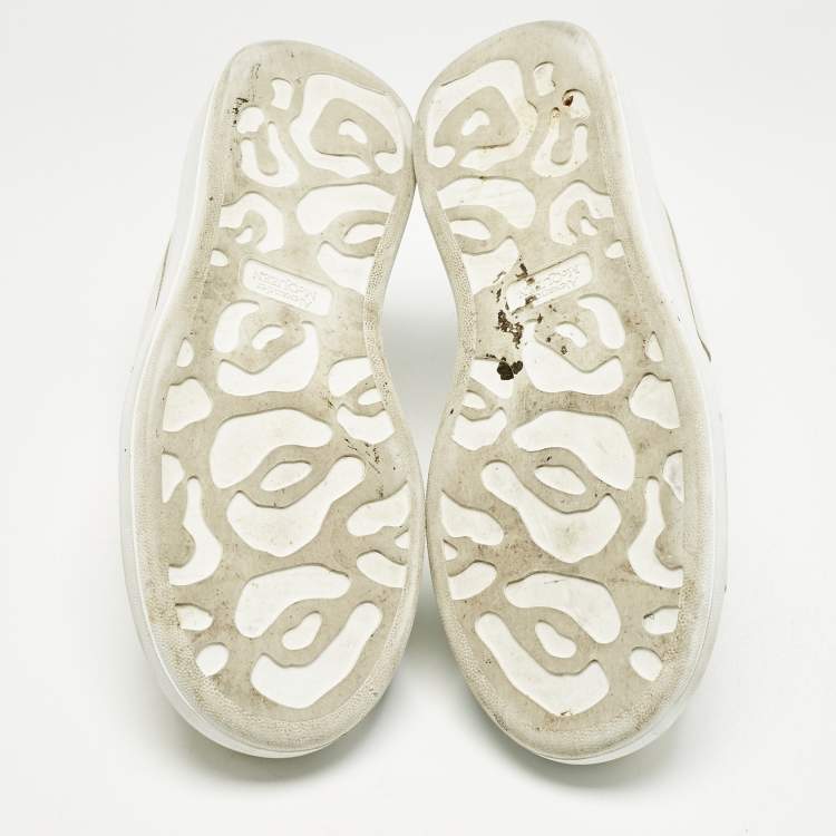 Pre Owned Alexander McQueen White Leather Oversized Lace Up Sneakers Size 45.5