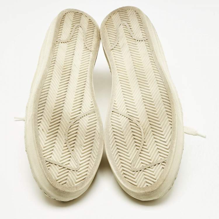 Pre Owned Alexander McQueen Cream Leather Lace Up Sneakers Size 45