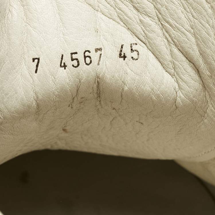 Pre Owned Alexander McQueen Cream Leather Lace Up Sneakers Size 45