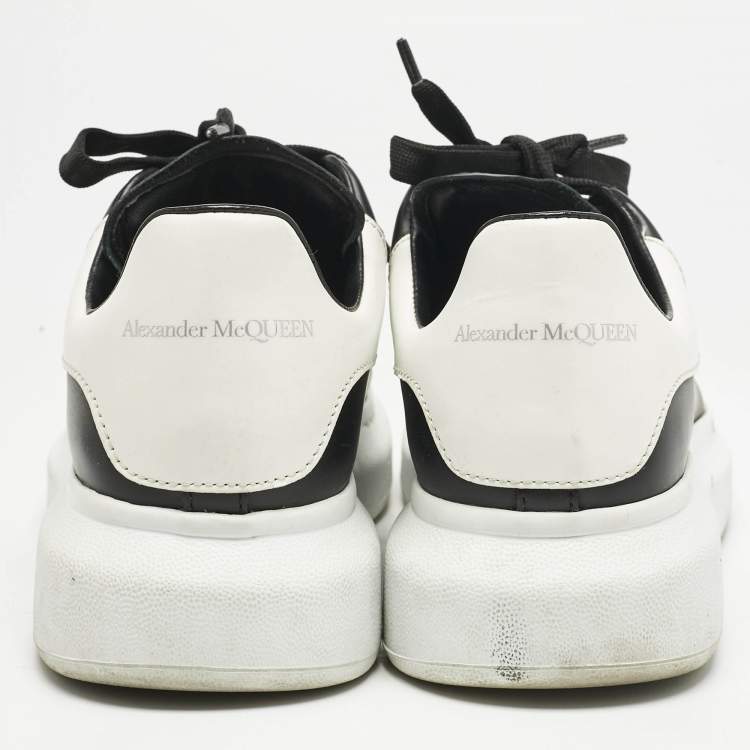 Pre Owned Alexander McQueen Black/White Leather Larry Sneakers Size 40