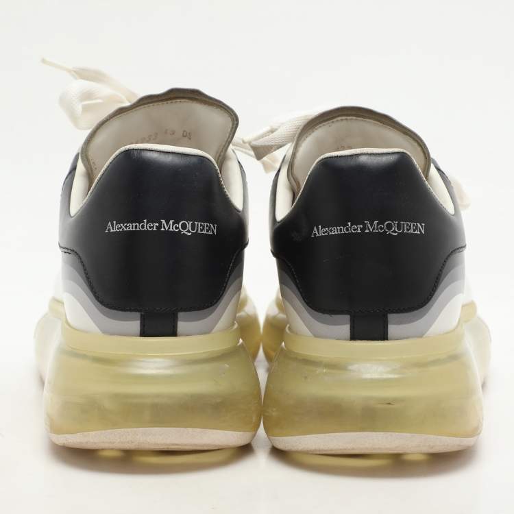 Pre Owned Alexander McQueen White Leather Larry Clear Sole Sneakers Size 43