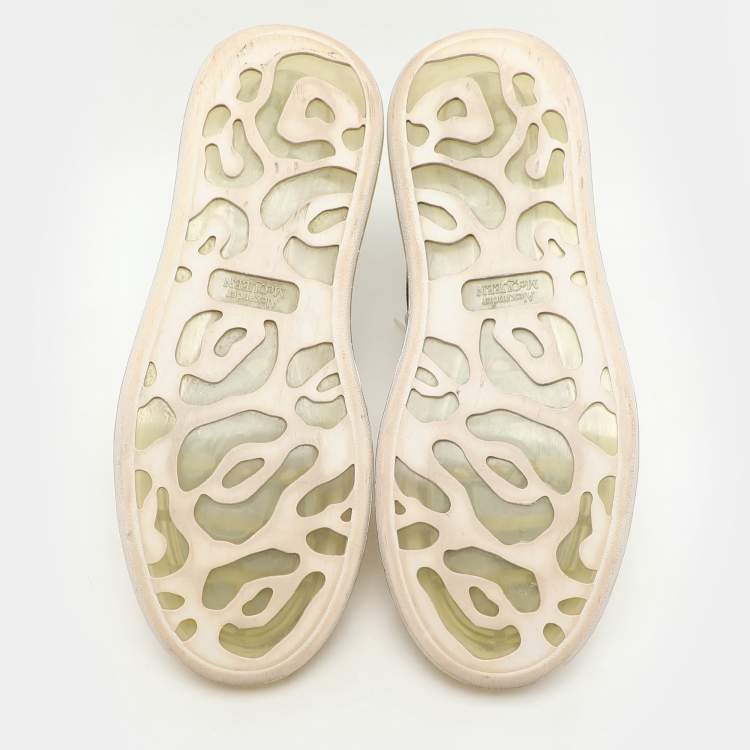 Pre Owned Alexander McQueen White Leather Larry Clear Sole Sneakers Size 43