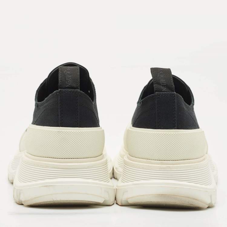 Pre Owned Alexander McQueen Black Canvas Tread Slick Sneakers Size 41