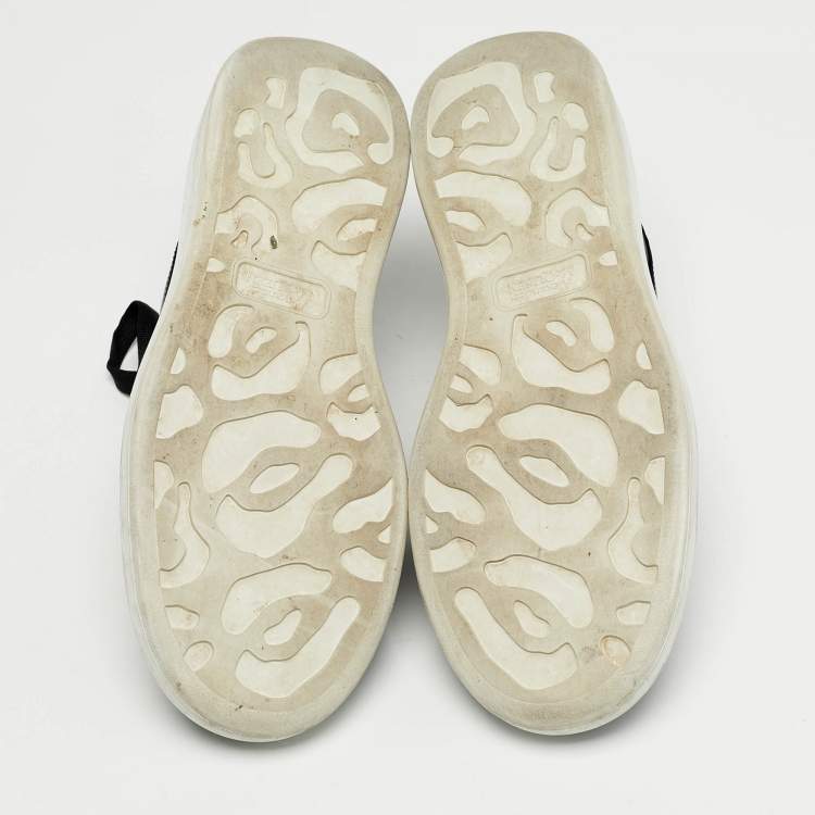 Pre Owned Alexander McQueen Black Leather Oversized Sneakers Size 42