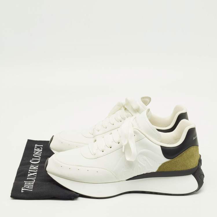 مملوكة مسبقًا Alexander McQueen Multicolor Leather and Suede Sprint Runner Sneakers Size 45