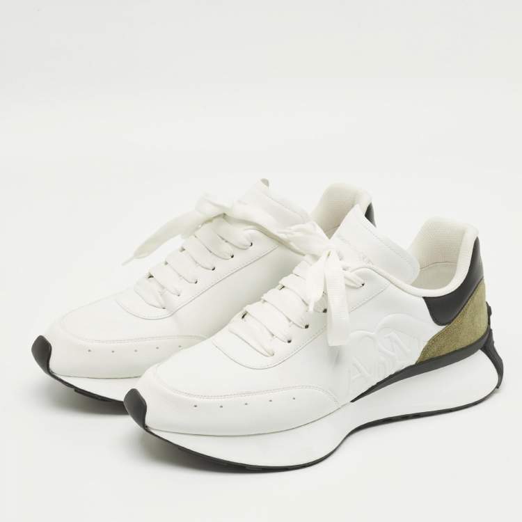 مملوكة مسبقًا Alexander McQueen Multicolor Leather and Suede Sprint Runner Sneakers Size 45