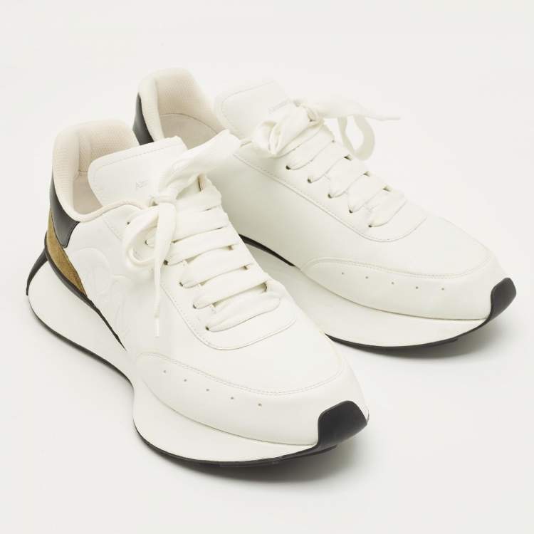 مملوكة مسبقًا Alexander McQueen Multicolor Leather and Suede Sprint Runner Sneakers Size 45