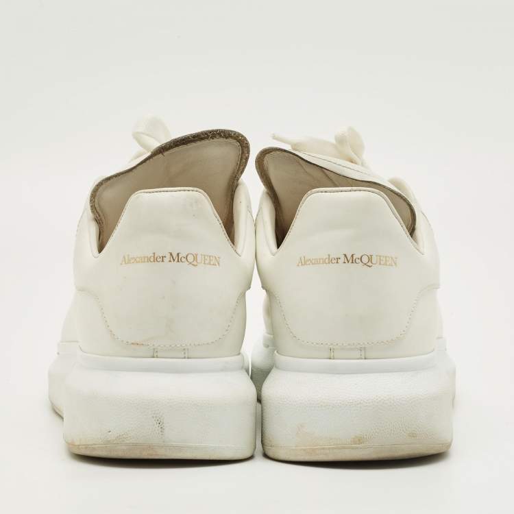 Pre Owned Alexander McQueen White Leather Oversized Lace Up Sneakers Size 43.5