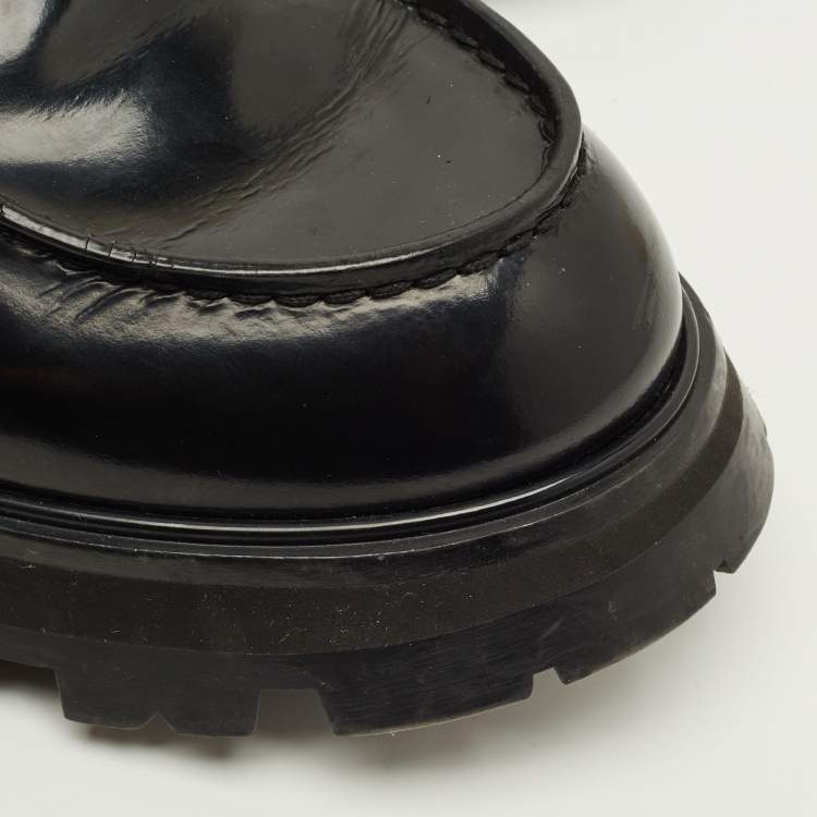 مملوكة مسبقًا حذاء لوفر جلد أسود ألكسندر ماكوين وندر مقاس 40