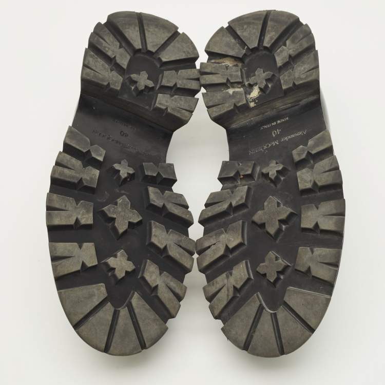 مملوكة مسبقًا حذاء لوفر جلد أسود ألكسندر ماكوين وندر مقاس 40