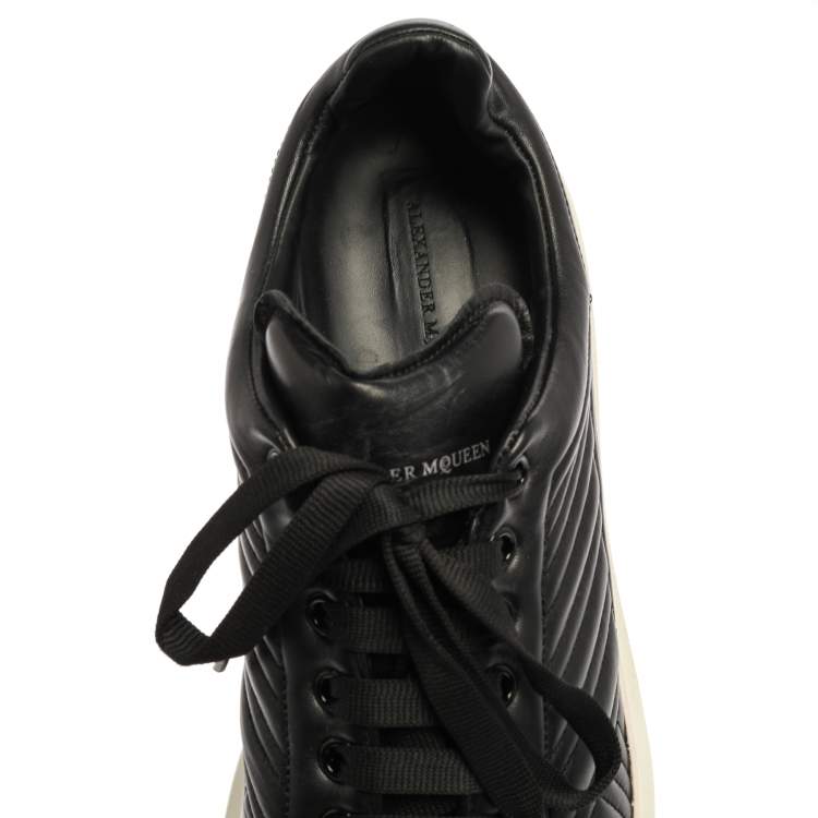 Pre Owned Alexander McQueen Black Quilted Leather Low Top Sneakers Size 45