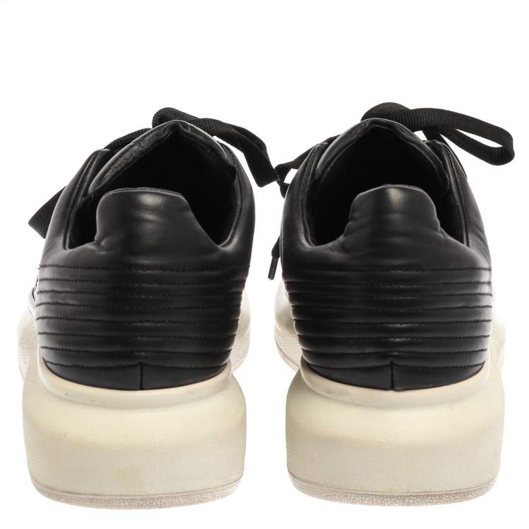 Pre Owned Alexander McQueen Black Quilted Leather Low Top Sneakers Size 45