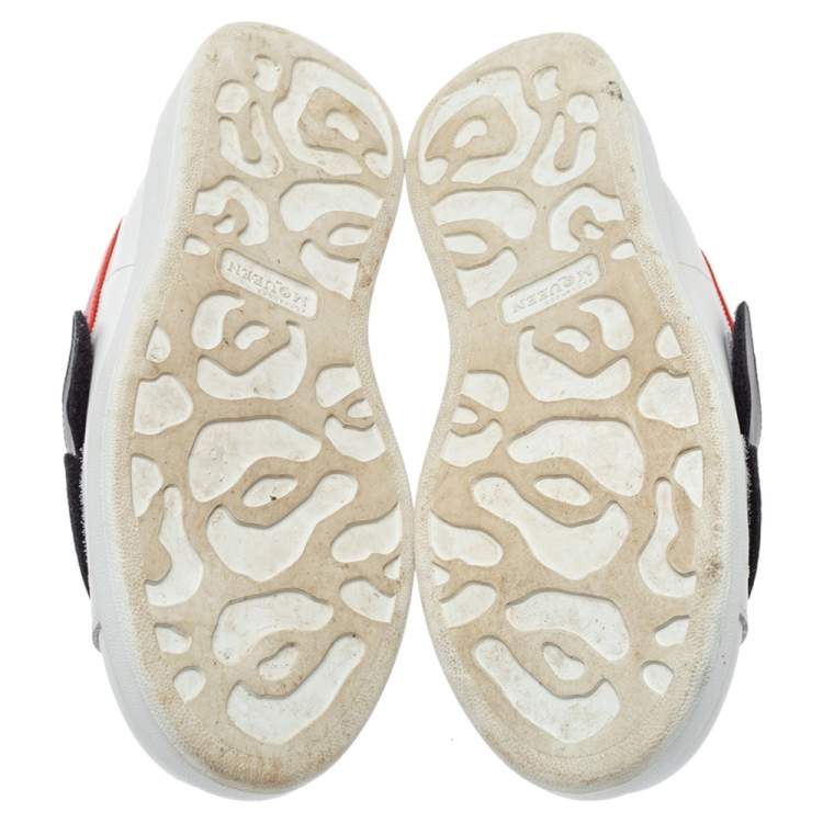 Pre Owned Alexander McQueen Multicolor Leather Oversized Velcro Strap Sneakers Size 40.5