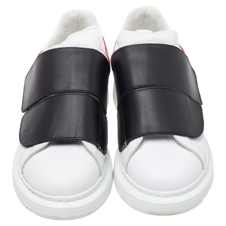 Pre Owned Alexander McQueen Multicolor Leather Oversized Velcro Strap Sneakers Size 40.5