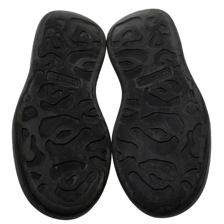 Pre Owned Alexander McQueen Black Leather Oversized Low Top Sneakers Size 40