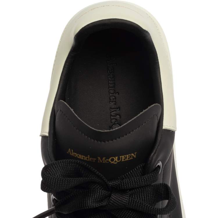 Pre Owned  Alexander McQueen Black/White Leather Oversized Sneakers Size 43