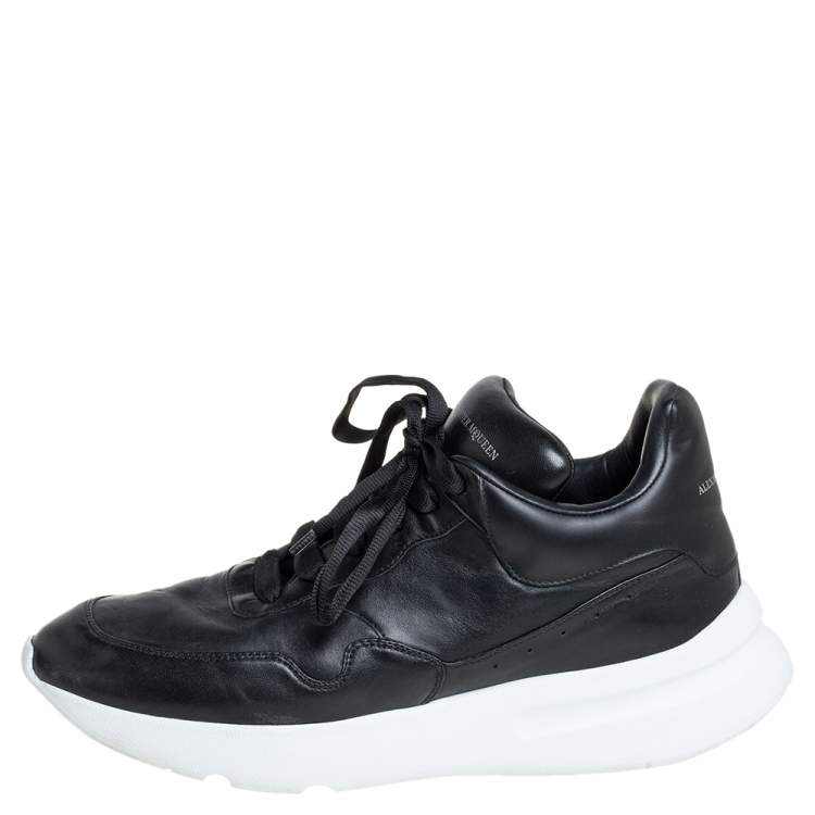 Alexander McQueen Black Leather Lace Up Sneakers Size 44 Alexander ...