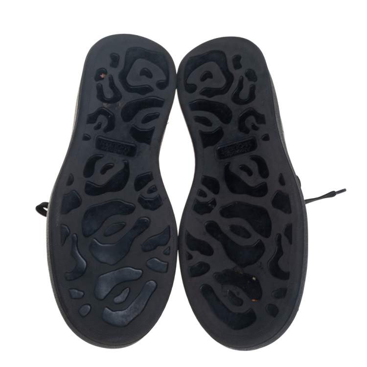 Pre Owned Alexander McQueen Black Leather Oversized Sneakers Size 40