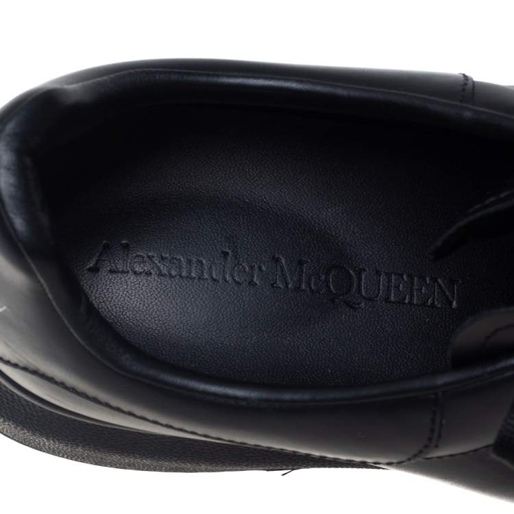 Pre Owned Alexander McQueen Black Leather Oversized Sneakers Size 40