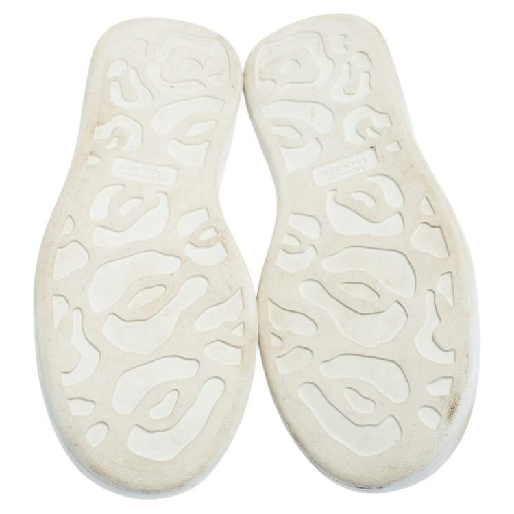 Pre Owned Alexander McQueen White Leather and Suede Oversized Sneakers Size 44