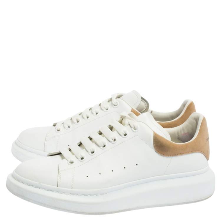 Pre Owned Alexander McQueen White Leather and Suede Oversized Sneakers Size 44