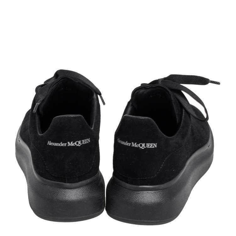 Pre Owned Alexander McQueen Black Suede Oversized Low Top Sneakers Size 40