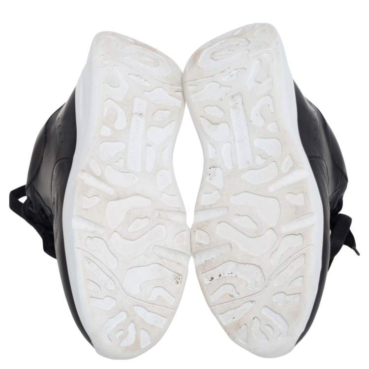 Pre Owned Alexander McQueen Black Leather Larry Oversized Sneakers Size 43