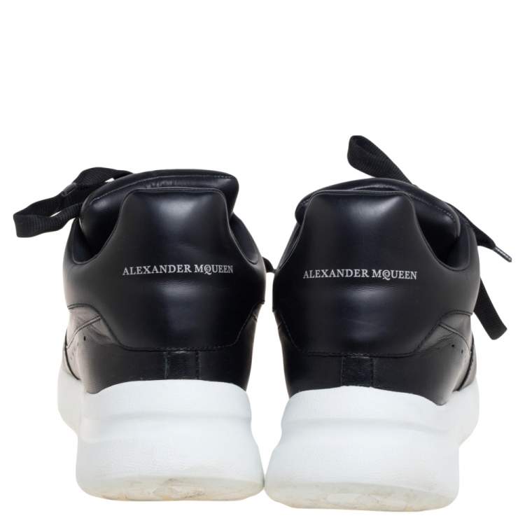 Pre Owned Alexander McQueen Black Leather Larry Oversized Sneakers Size 43