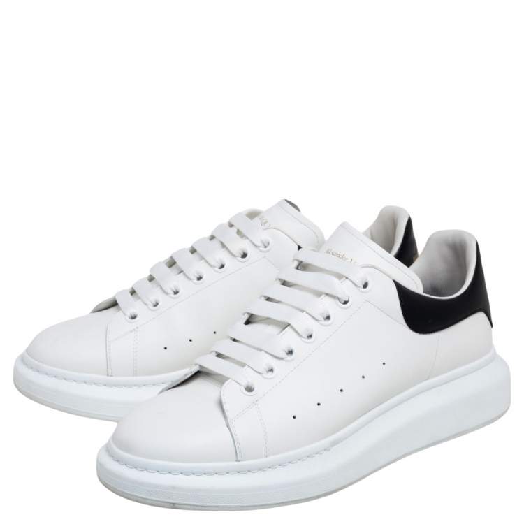 Pre Owned Alexander McQueen White Leather Oversized Runner Sneakers Size 45