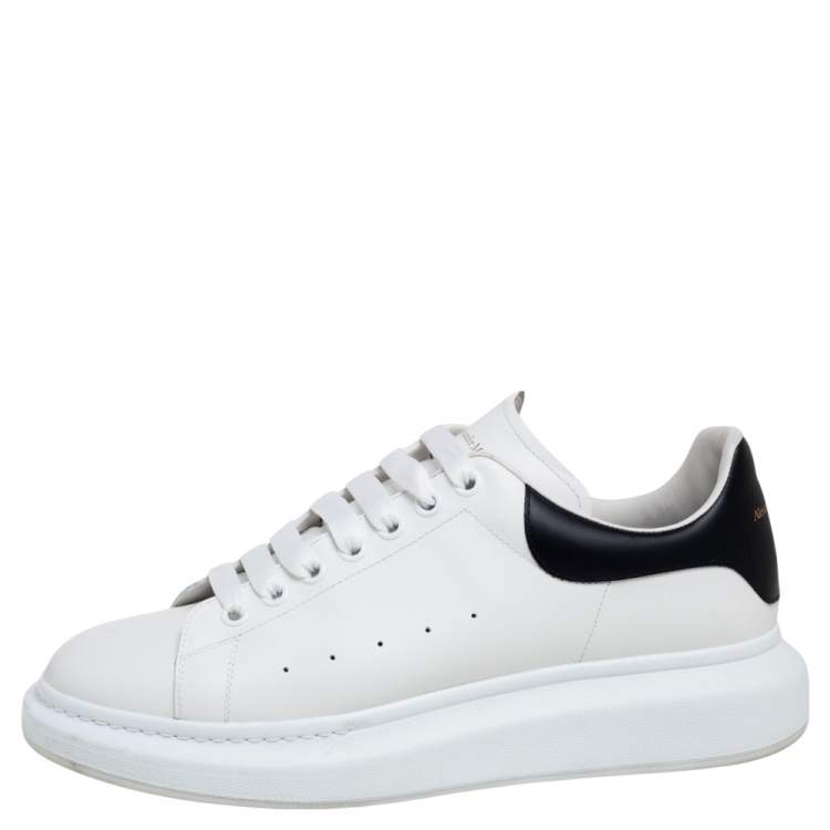 Pre Owned Alexander McQueen White Leather Oversized Runner Sneakers Size 45