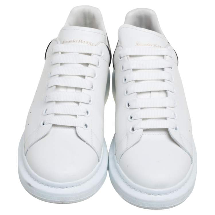 Pre Owned Alexander McQueen White Leather Oversized Runner Sneakers Size 45