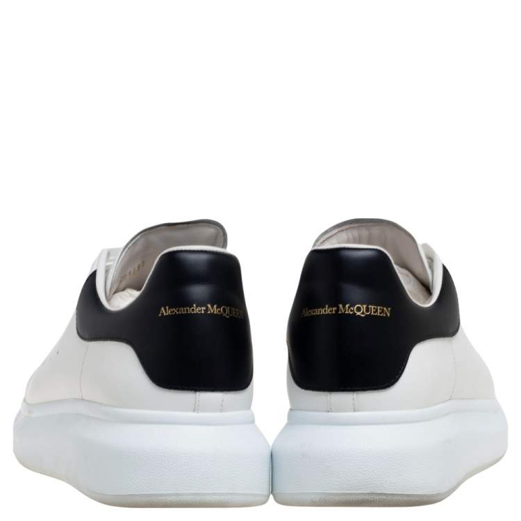 Pre Owned Alexander McQueen White Leather Oversized Runner Sneakers Size 45