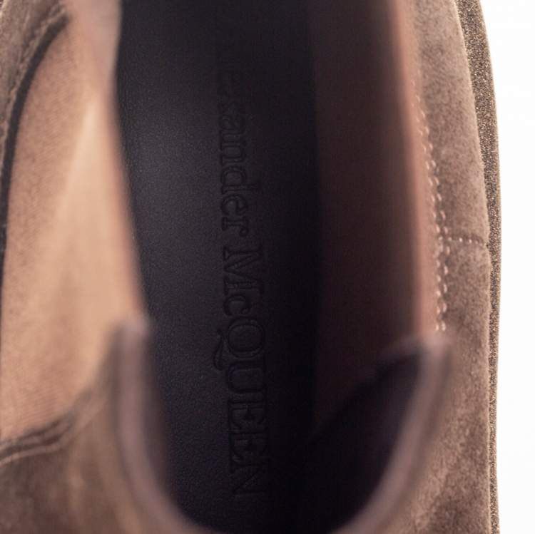 Pre Owned Alexander McQueen Brown Suede Hybrid Chelsea Boots Size 42