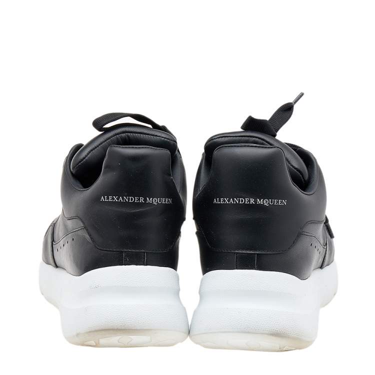 Pre Owned Alexander McQueen Black Leather Larry Oversized Sneakers Size 42