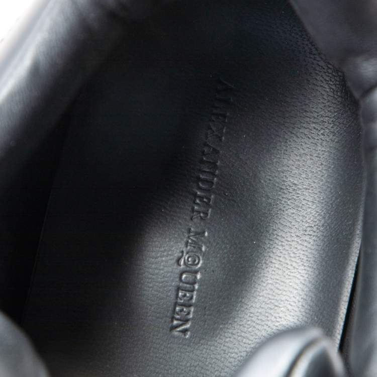 Pre Owned Alexander McQueen Black Leather Larry Oversized Sneakers Size 41