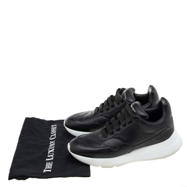 Pre Owned Alexander McQueen Black Leather Larry Oversized Sneakers Size 41