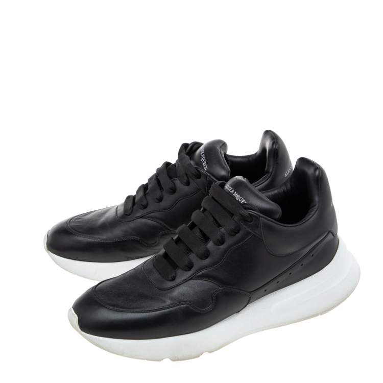 Pre Owned Alexander McQueen Black Leather Larry Oversized Sneakers Size 41